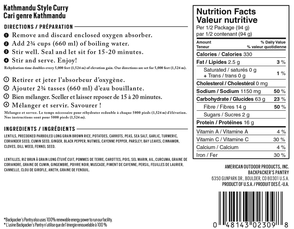 Backpackers Pantry Kathmandu Curry