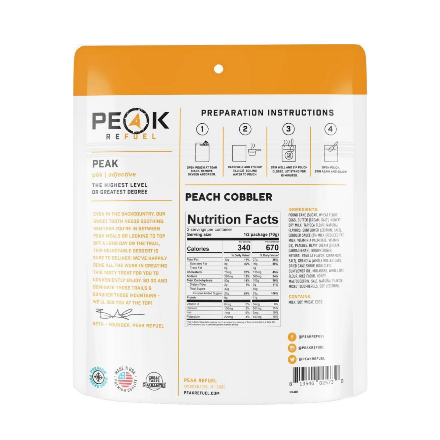 Peak Refuel Peach Cobbler
