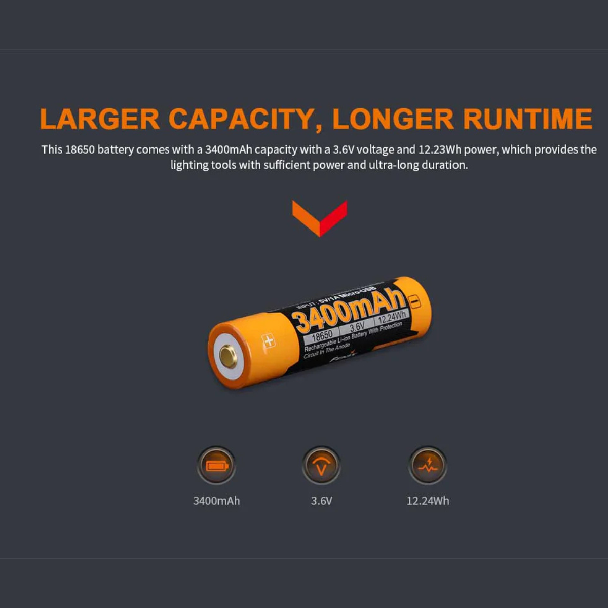 ARB-L18-3400U 3400mAh 18650 battery