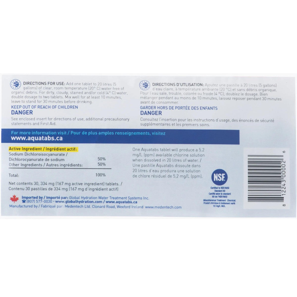 AquaTabs Aquatabs 30 Pack  - 20L Tabs