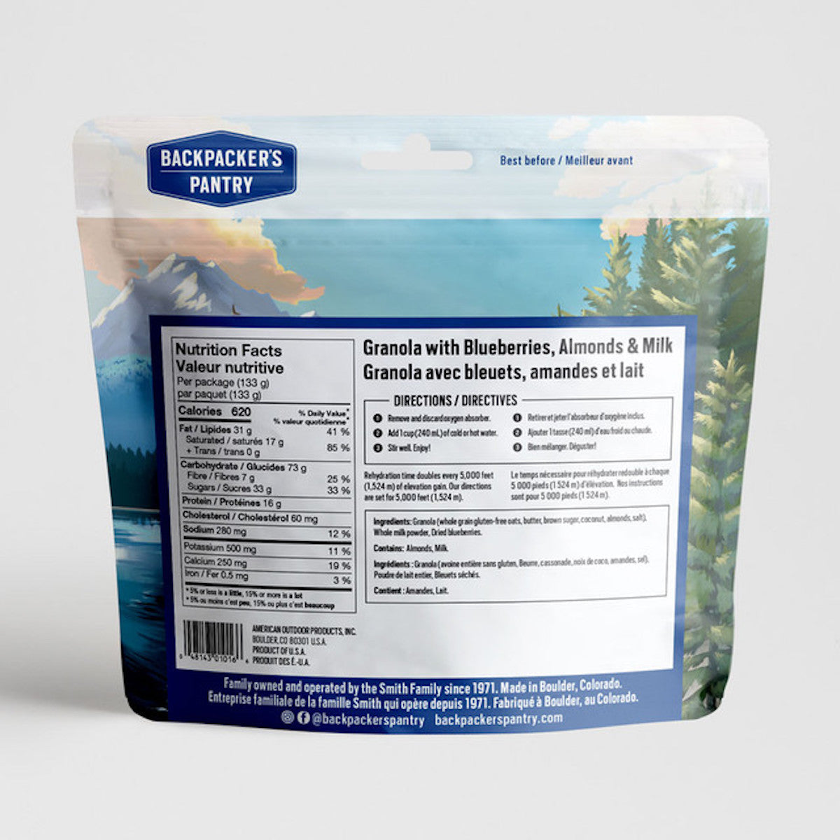 Backpackers Pantry Granola w/ Blueberries, Almonds & Milk