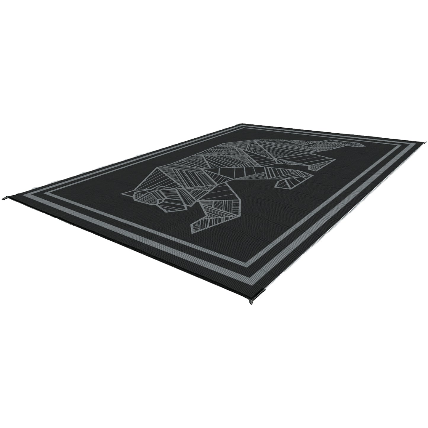 Kuma Outdoor Mat-Bear-12' x 9' (Black/Grey)