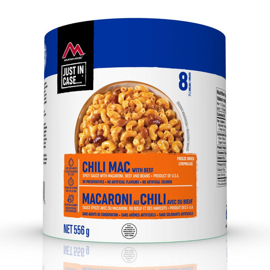 Mountain House Chili Mac #10 Cans - 6-Pack Freeze-Dried Emergency Meals