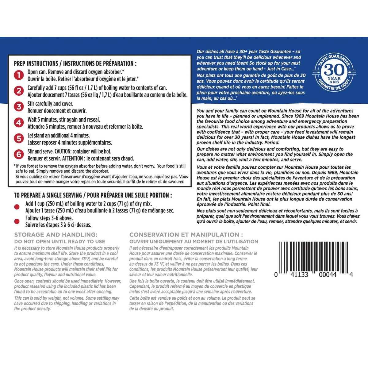 Mountain House Classic Spaghetti with Meat Sauce #10 Cans - 6-Pack Freeze-Dried Emergency Meals