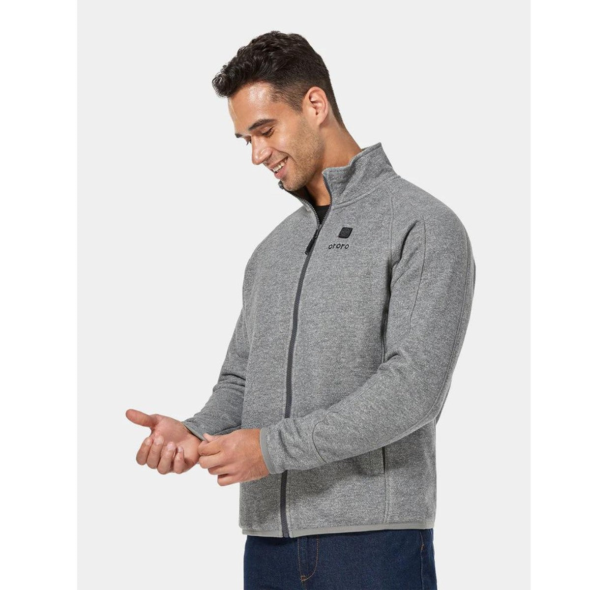 *CLEARANCE - FINAL SALE*  Ororo Mens 3 Zone Fleece Heated Jacket - Flecking Grey