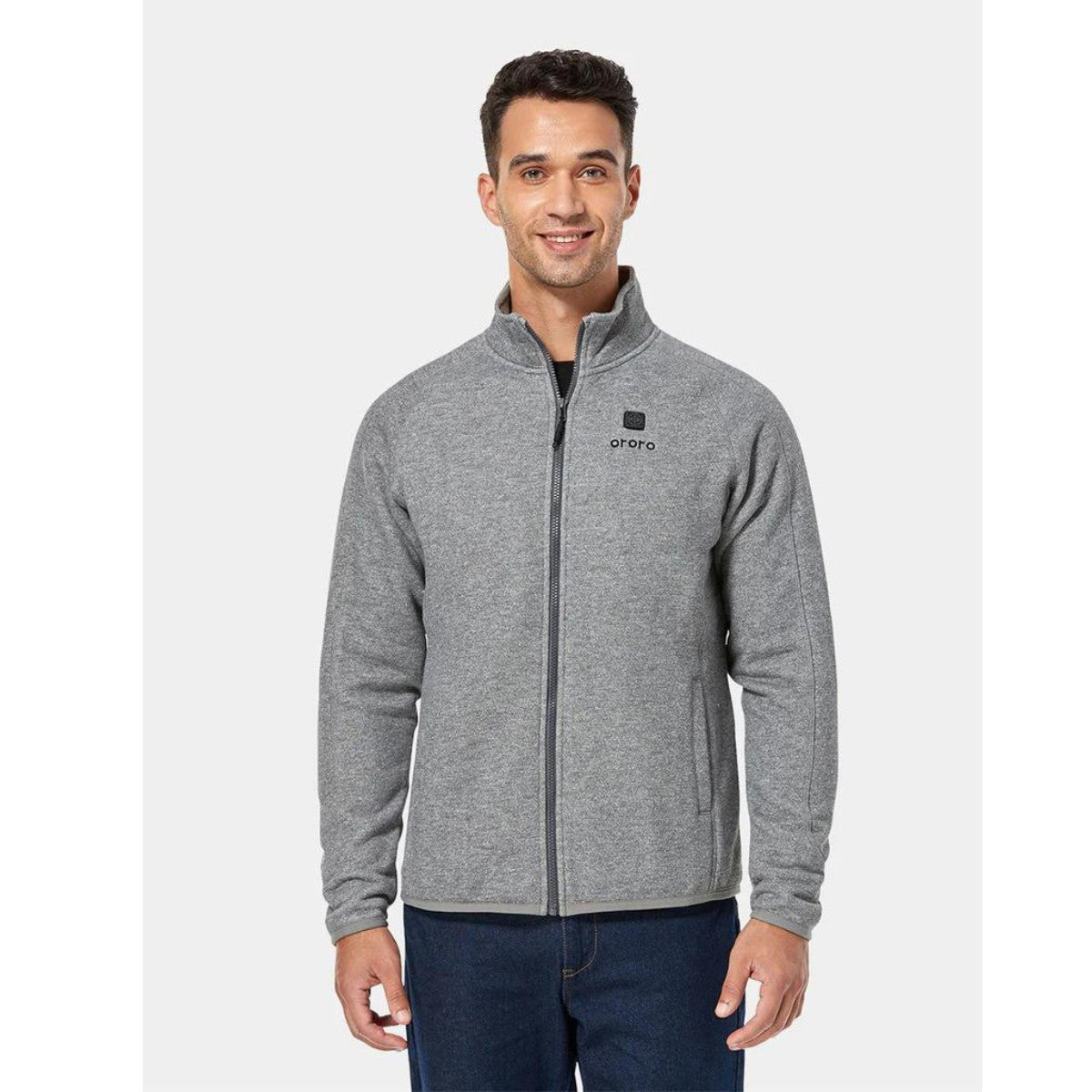 *CLEARANCE - FINAL SALE*  Ororo Mens 3 Zone Fleece Heated Jacket - Flecking Grey