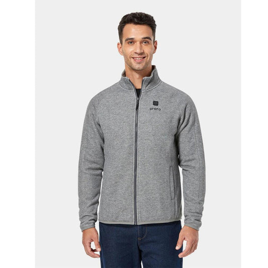 *CLEARANCE - FINAL SALE*  Ororo Mens 3 Zone Fleece Heated Jacket - Flecking Grey