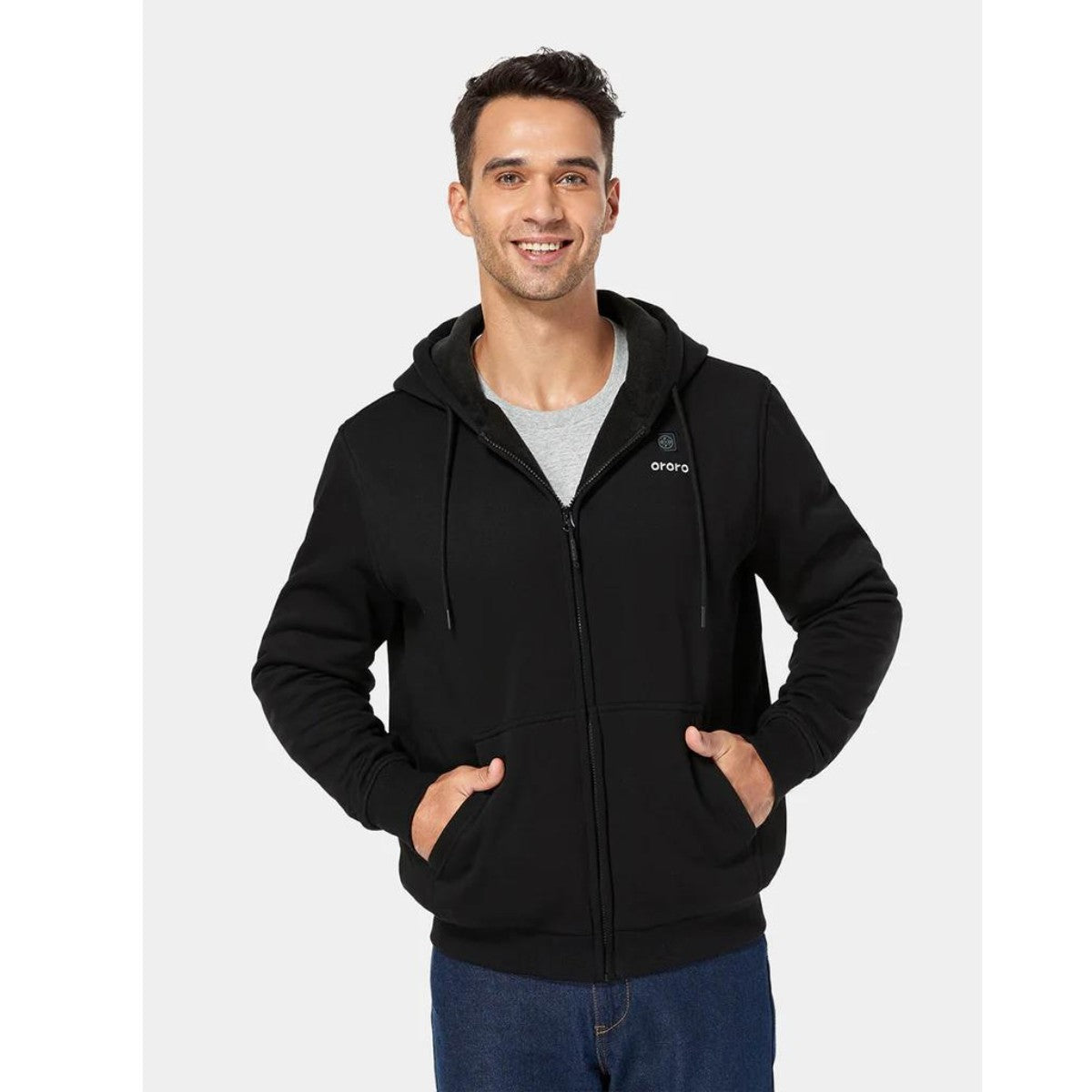 *CLEARANCE - FINAL SALE*  Ororo Unisex 3 Zone Heated Fleece Hoodie - Black