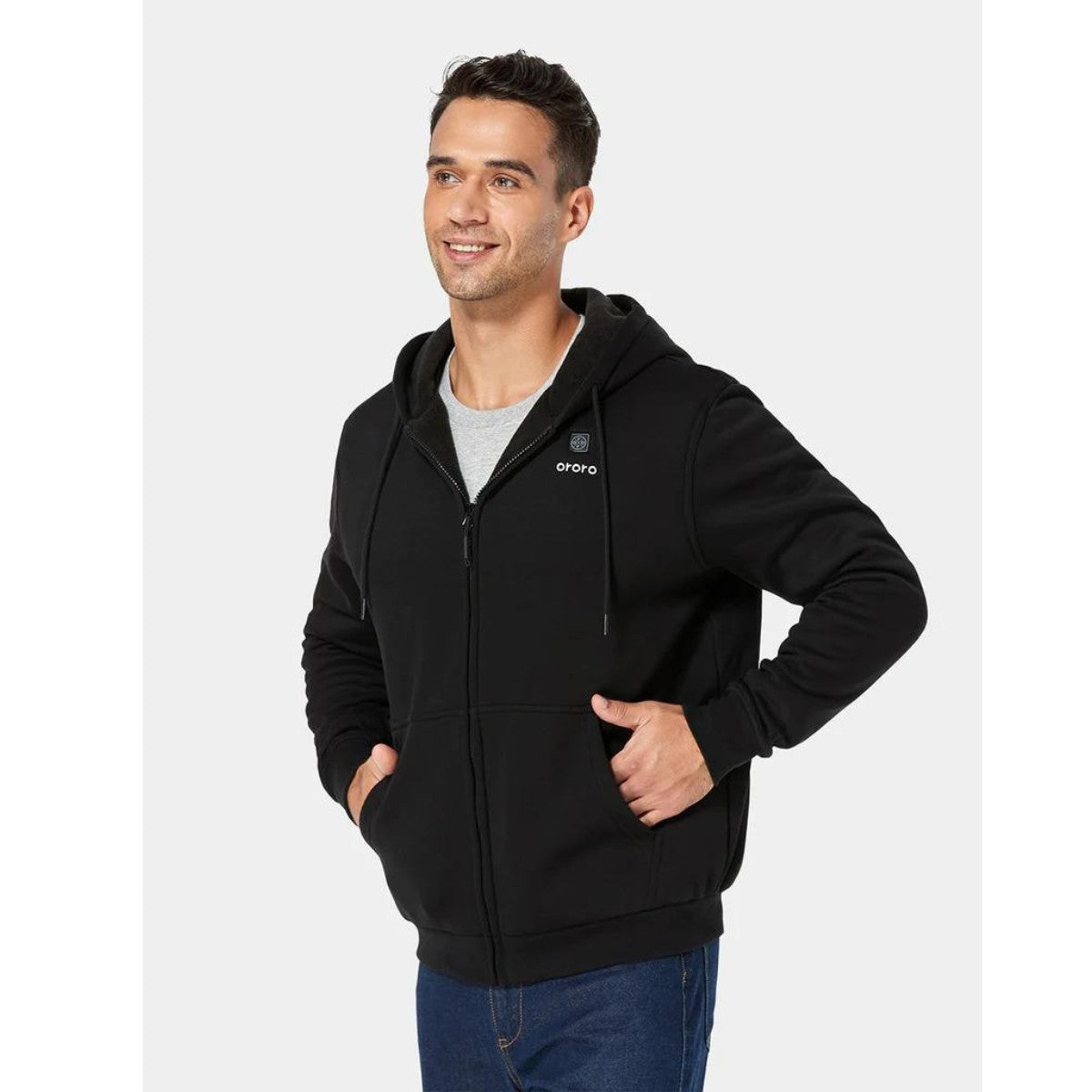 *CLEARANCE - FINAL SALE*  Ororo Unisex 3 Zone Heated Fleece Hoodie - Black