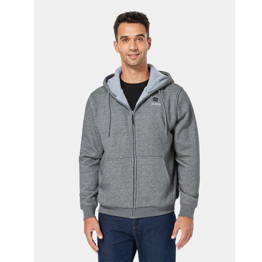 *CLEARANCE - FINAL SALE* Ororo Unisex 3 Zone Heated Fleece Hoodie - Flecking Grey