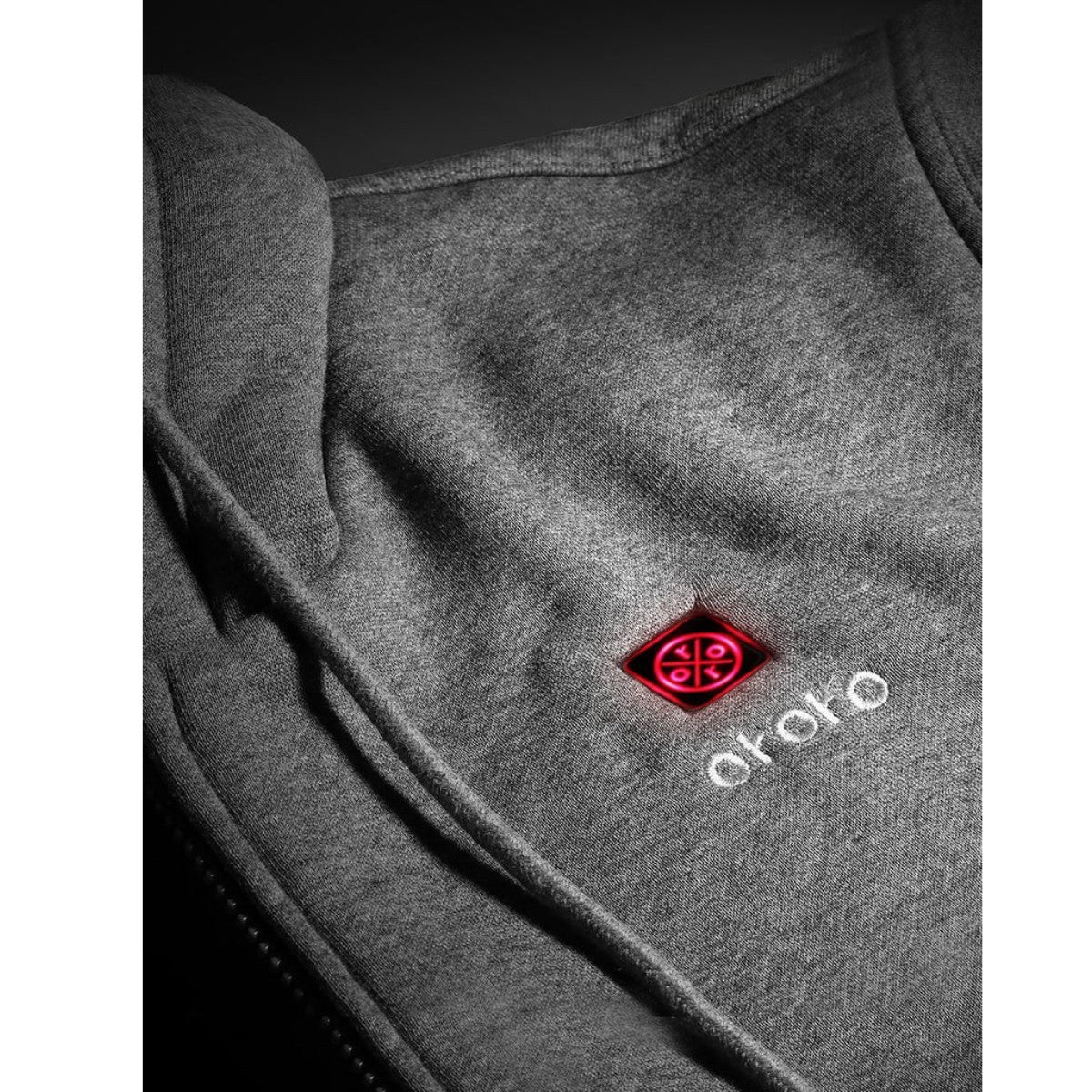 *CLEARANCE - FINAL SALE* Ororo Unisex 3 Zone Heated Fleece Hoodie - Flecking Grey