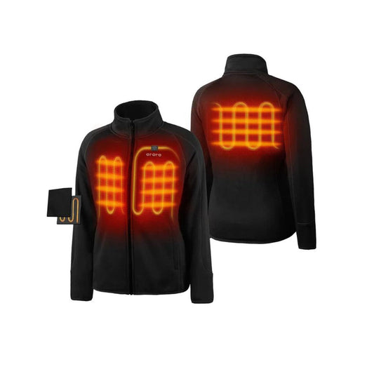 *CLEARANCE - FINAL SALE* Ororo Women's Heated Full Zip Fleece Jacket - Black