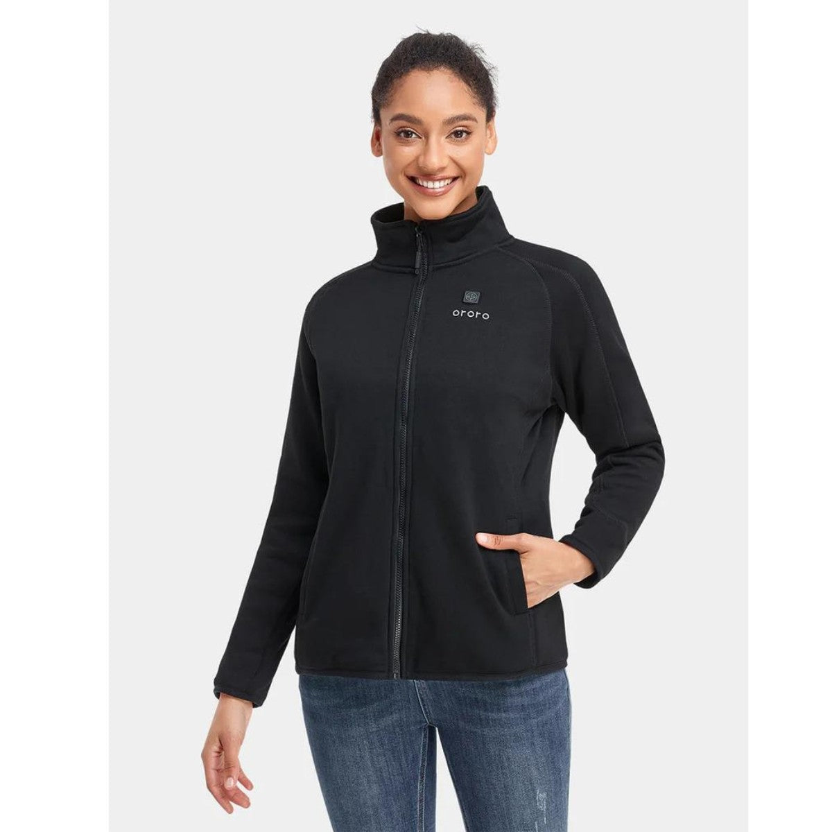 *CLEARANCE - FINAL SALE* Ororo Women's Heated Full Zip Fleece Jacket - Black