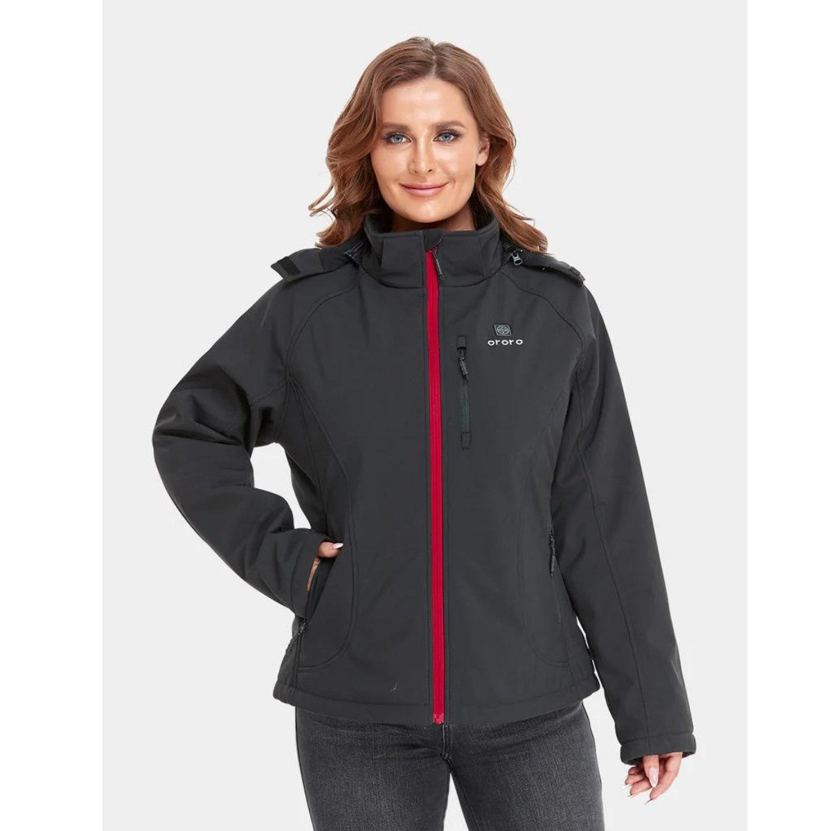 Ororo Women's 4 Zone Heated Classic Jacket - Black / Red