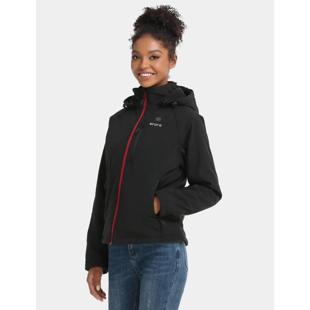 *CLEARANCE - FINAL SALE* Ororo Women's 4 Zone Heated Classic Jacket - Black / Red