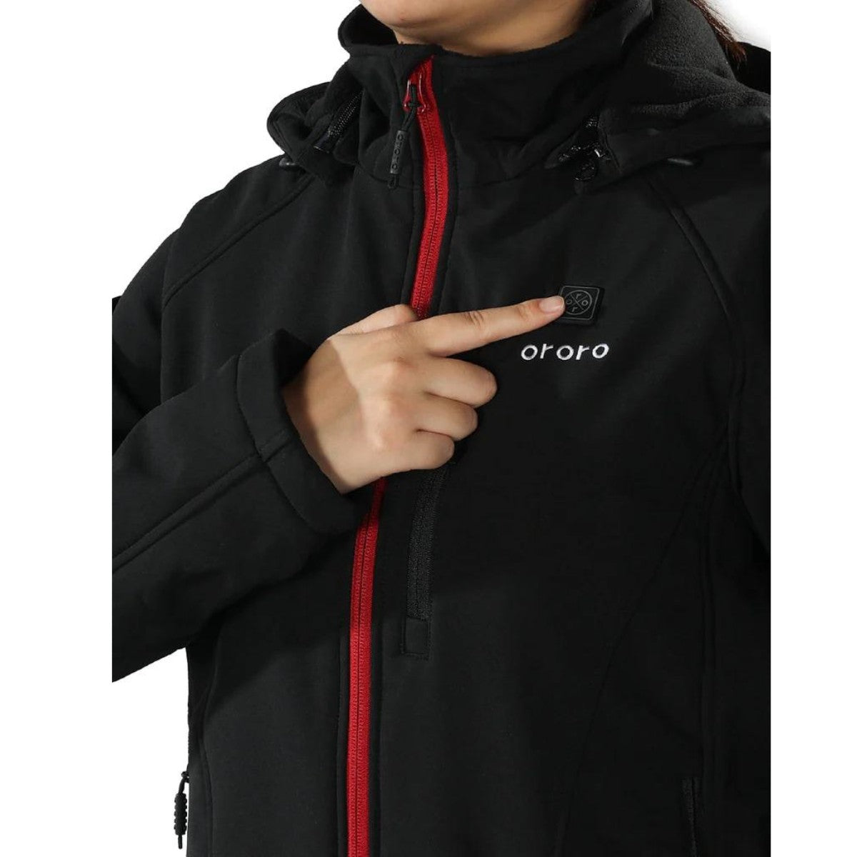 *CLEARANCE - FINAL SALE* Ororo Women's 4 Zone Heated Classic Jacket - Black / Red