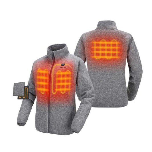 *CLEARANCE - FINAL SALE* Ororo Women's 3 Zone Heated Full Zip Fleece Jacket - Flecking Grey