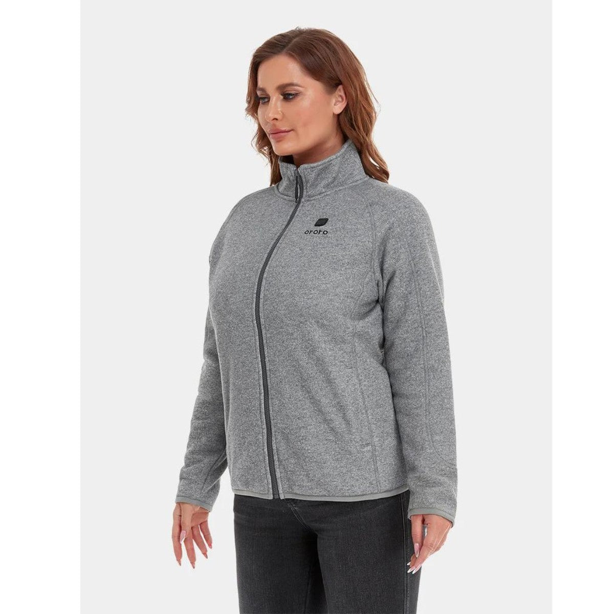 *CLEARANCE - FINAL SALE* Ororo Women's 3 Zone Heated Full Zip Fleece Jacket - Flecking Grey