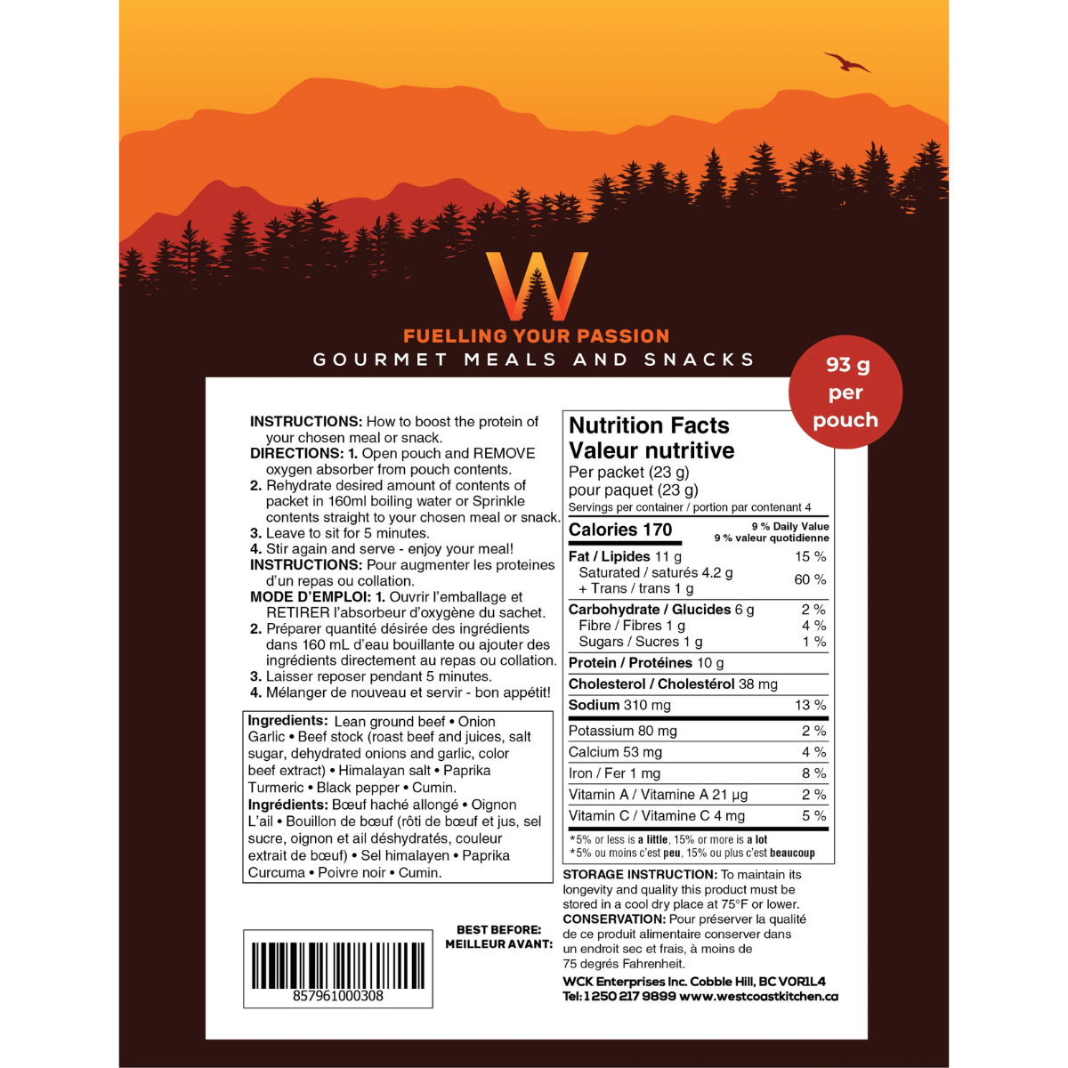 West Coast Kitchen Protein Booster - Minced Beef