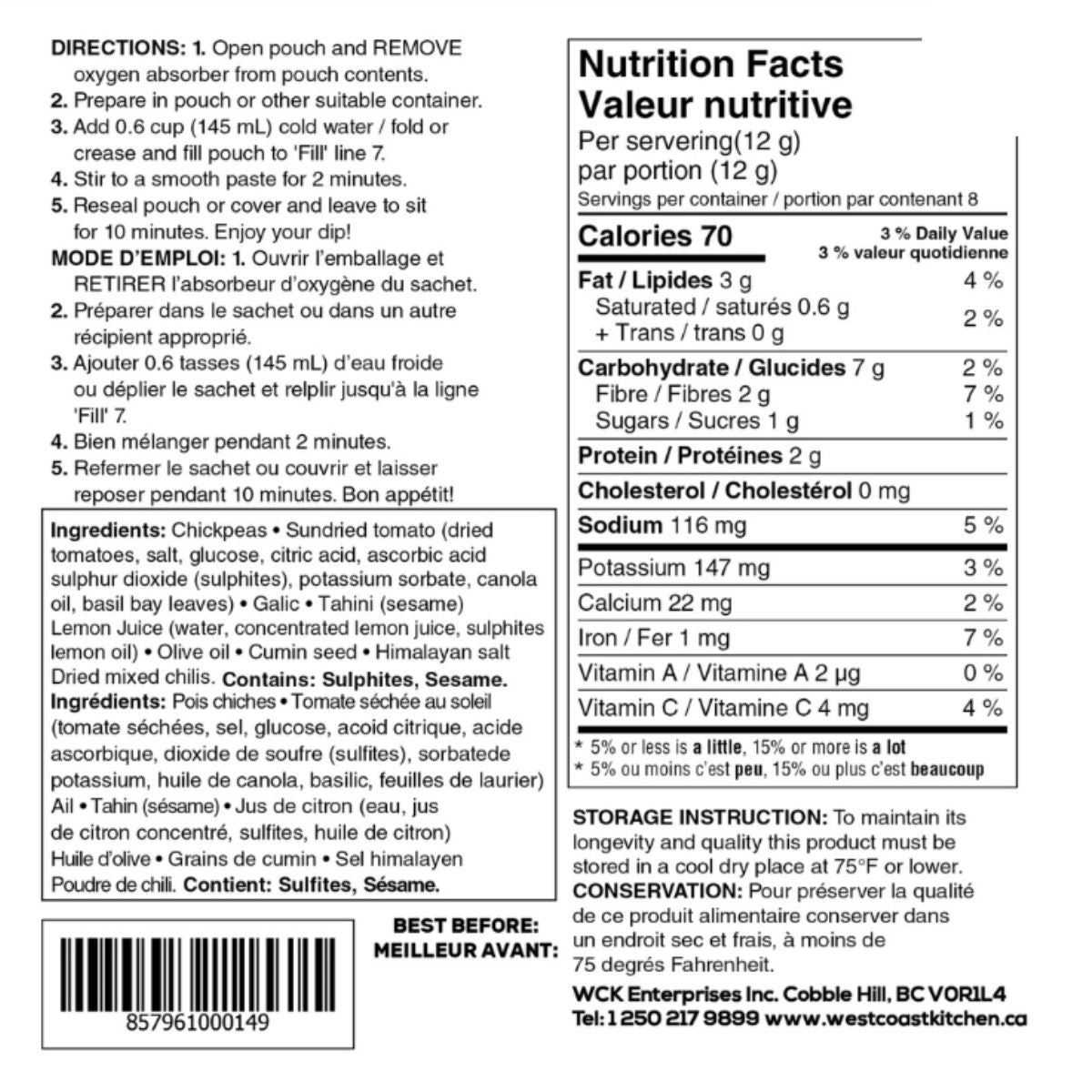 West Coast Kitchen Spicy Hummus