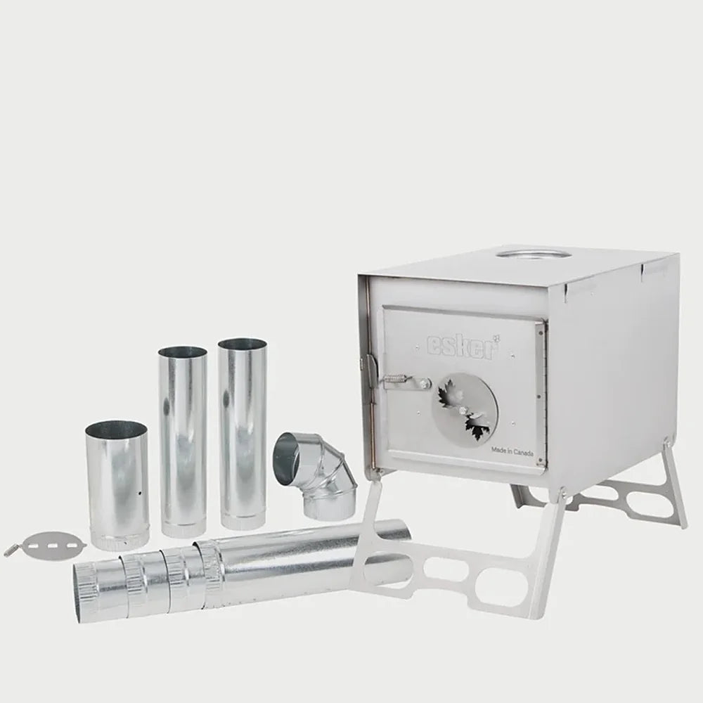 Esker Hudson wood stove with flue pipe accessory kit