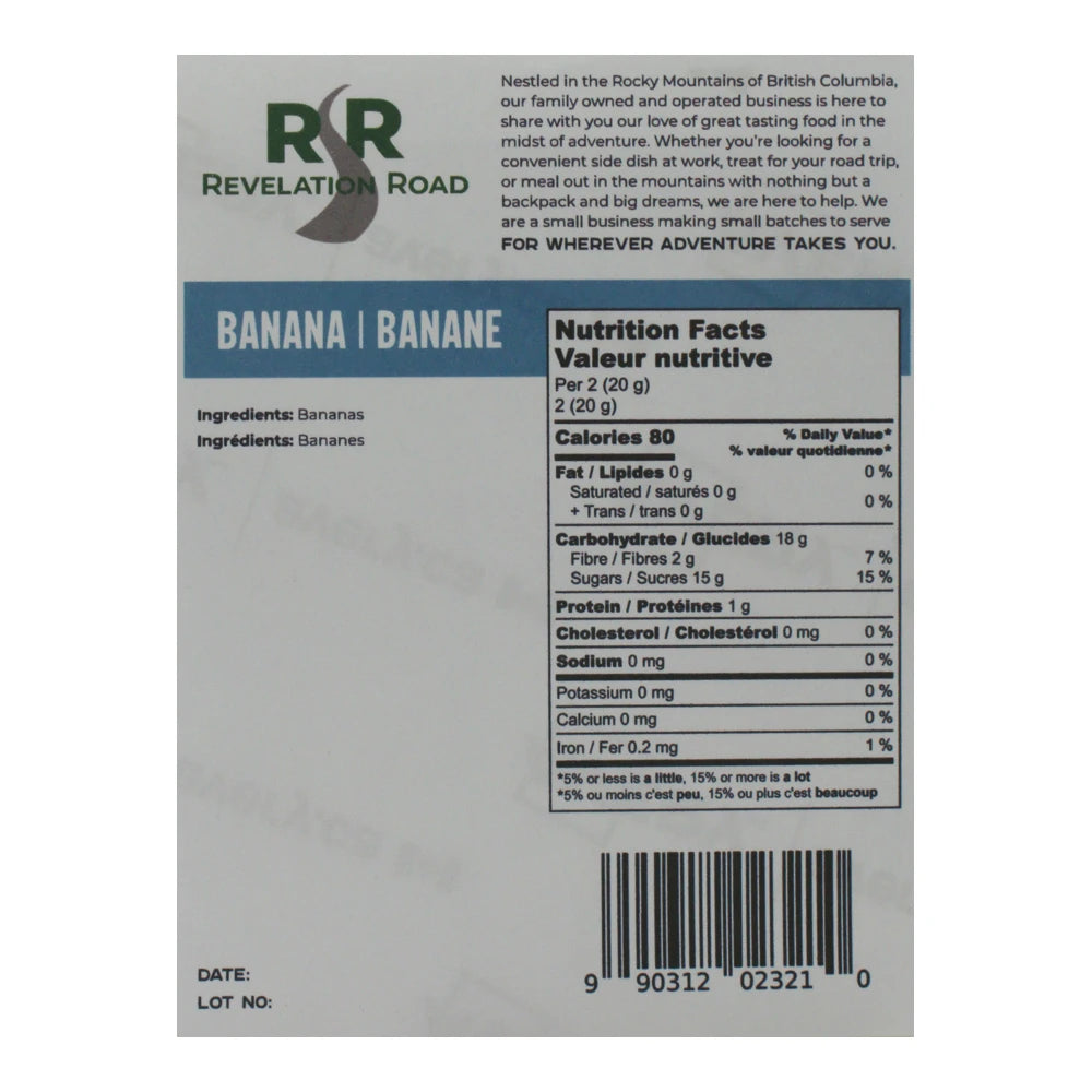 Revelation Road Freeze-Dried Banana Slices – 80g Natural Fruit Snack