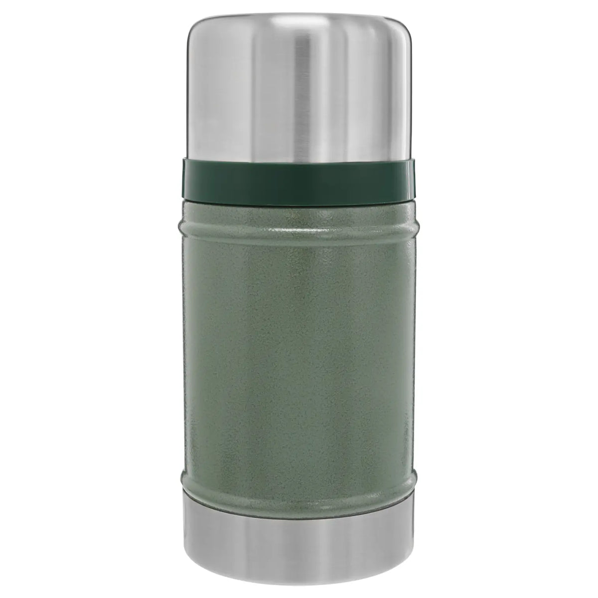 Stanley Classic Legendary Food Jar 24 OZ in Hammertone Green, back view with plain textured finish