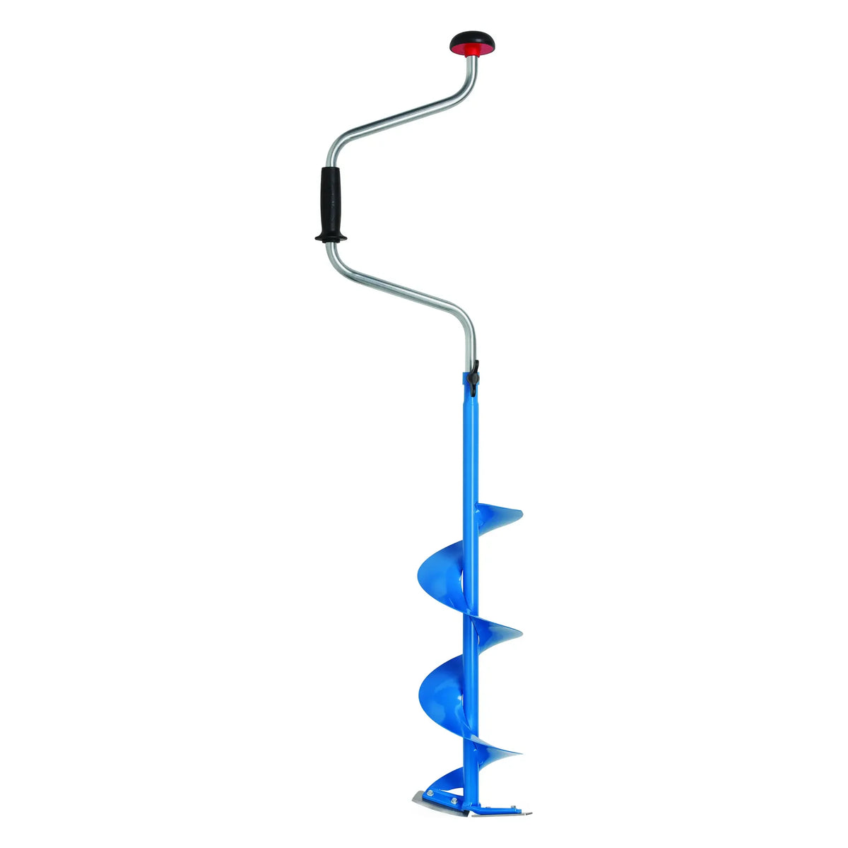 StrikeMaster Swede-Bore 8" Manual Ice Drill with blue auger and black hand crank