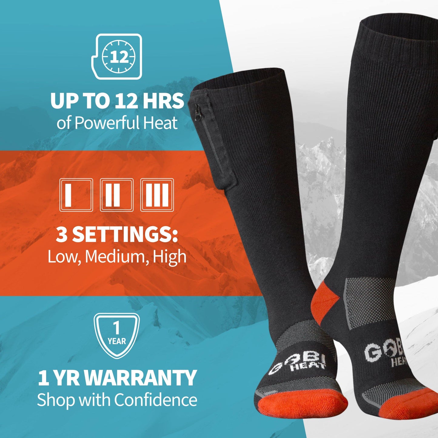 *CLEARANCE - FINAL SALE* Gobi Unisex Tread Heated Sock