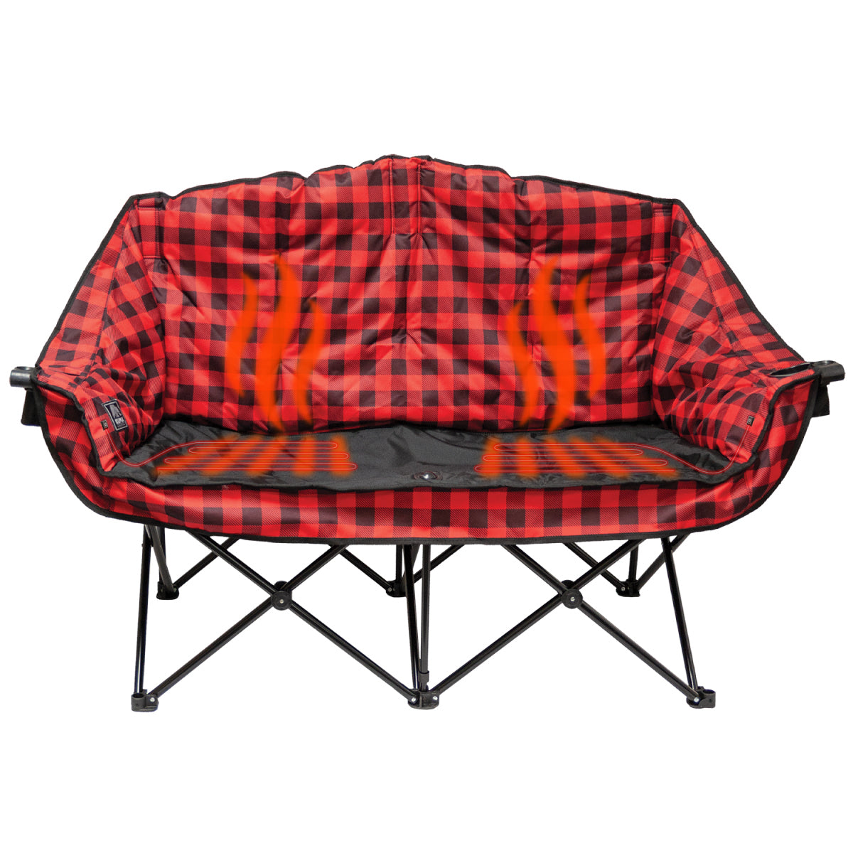 Kuma Bear Buddy Heated Chair w/ Power Bank-Red/Black Plaid