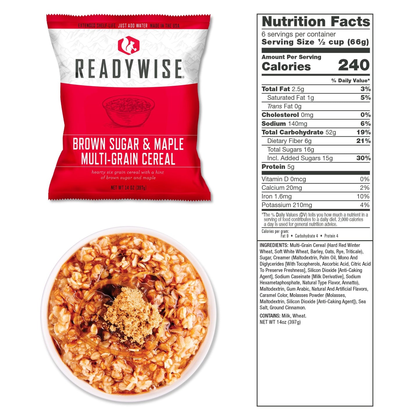 ReadyWise 7 Day Emergency Dry Bag 60 Servings Breakfast and Entrée Grab and Go