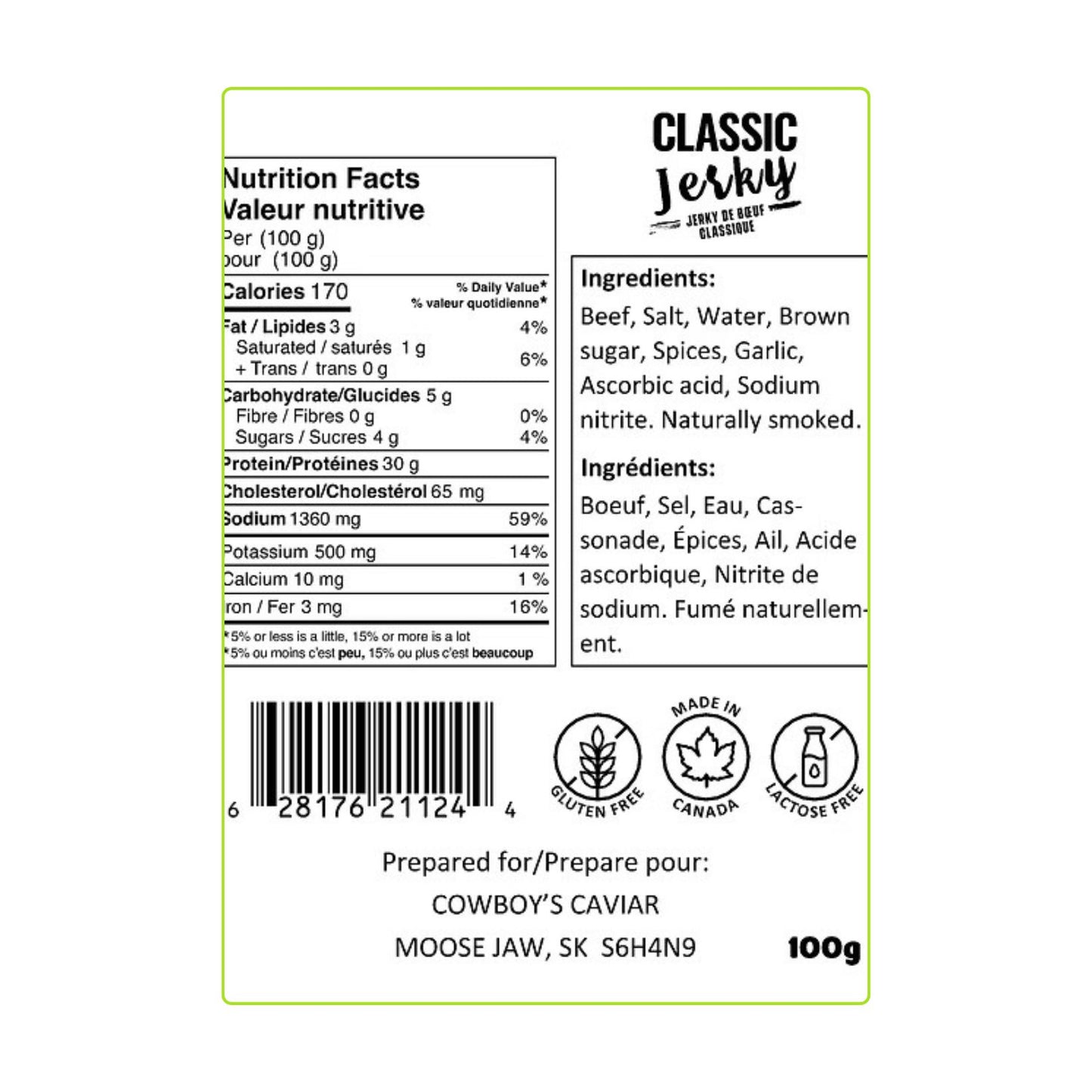 Cowboy's Caviar Old Fashioned Jerky - 100g