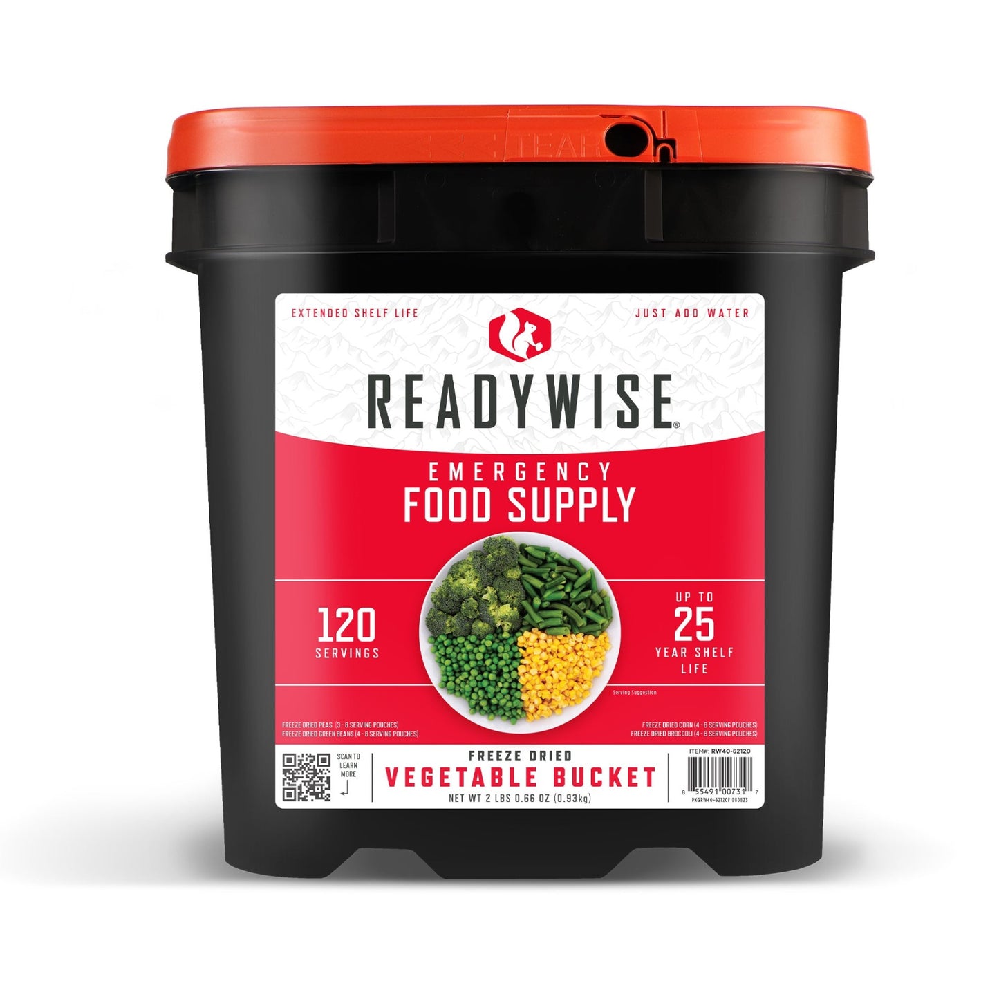 ReadyWise 120 Serving Freeze Dried Vegetable Bucket