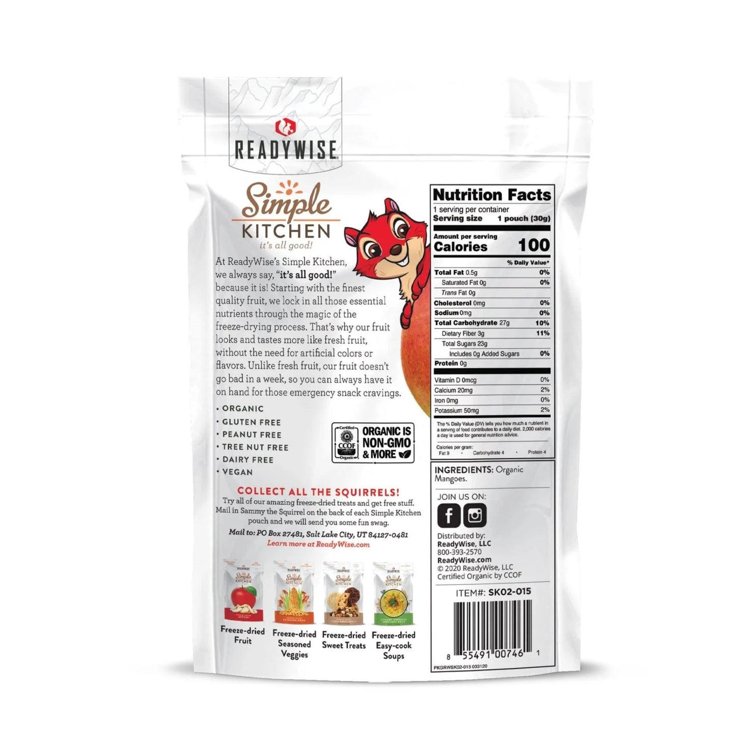 Fruit Lovers Emergency Food Single Pouches - Six Pack