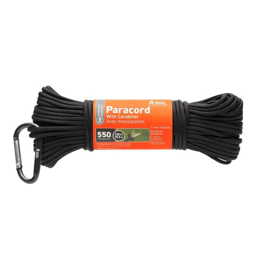 SOL 550 Paracord 100 ft with Carabiner