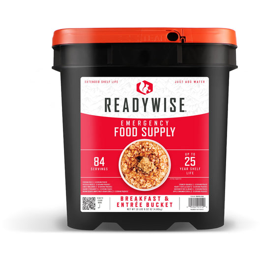 ReadyWise 84 Serving Breakfast and Entrée Grab and Go Food Kit