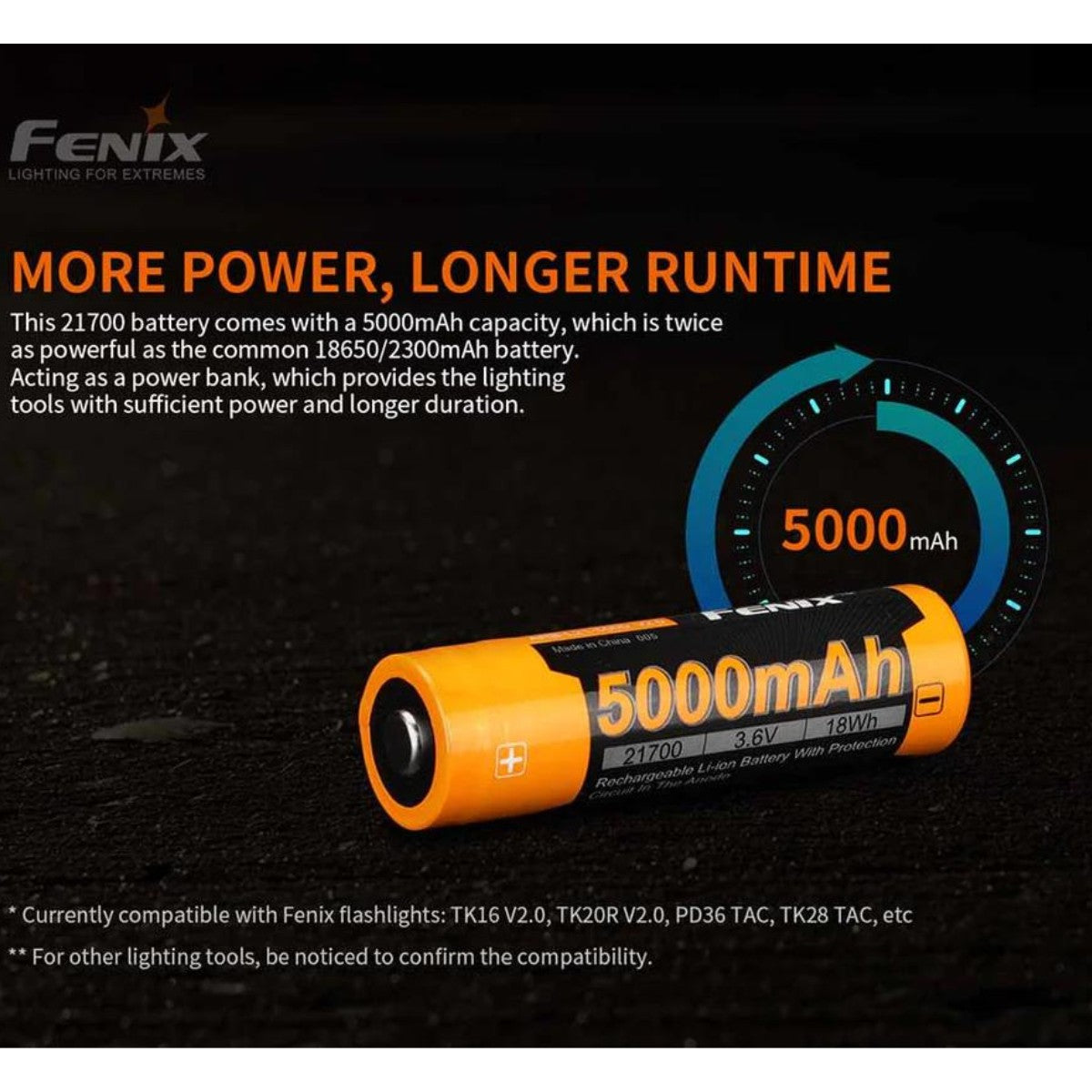Fenix ARB-L21-5000 V2.0 Rechargeable Battery