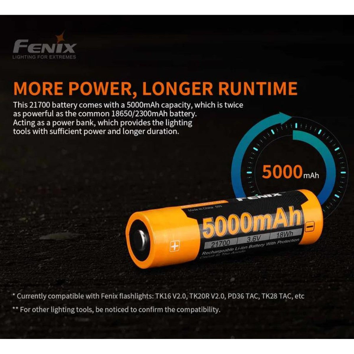 Fenix ARB-L21-5000 V2.0 Rechargeable Battery