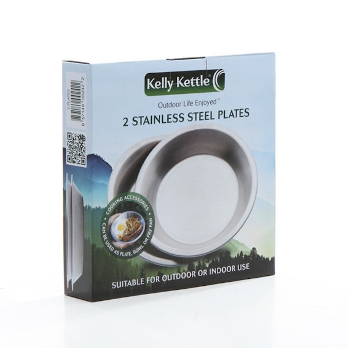 Kelly Kettle Camping Plates (2 Piece) Stainless Steel