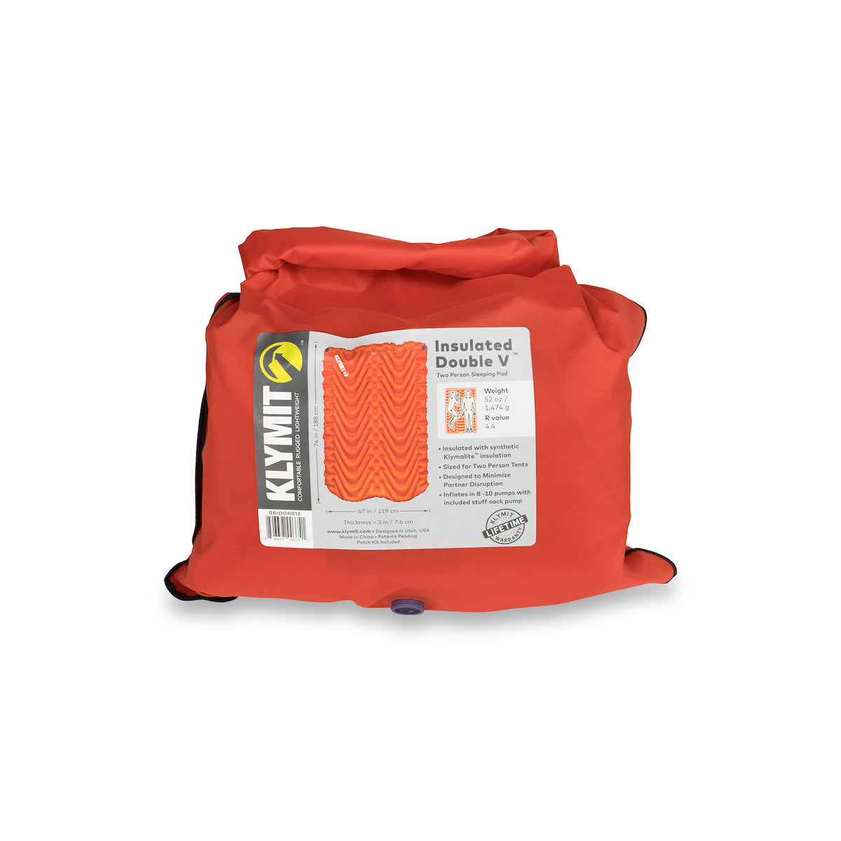 Klymit Insulated Double V Sleeping Pad - Orange