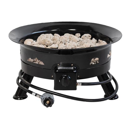 Kuma Bear Blaze Fire Bowl 24 "- Black w/ Lid