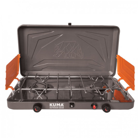 New! Kuma Deluxe 2 Burner Propane Stove - Graphite/Orange