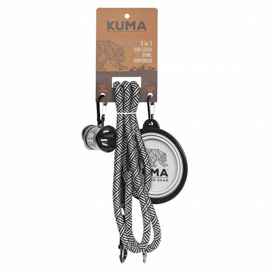 Kuma 3 in 1 Dog Leash - White/Black