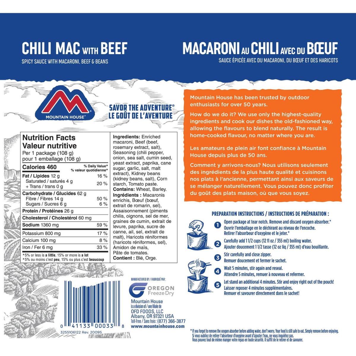 Mountain House Chili Mac with Beef Single Serve