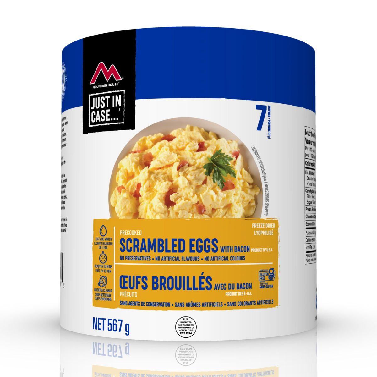 Mountain House Scrambled Eggs with Bacon #10 Cans - 6-Pack Freeze-Dried Emergency Meals