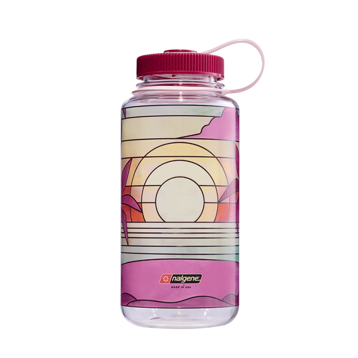 Nalgene 32oz Wide Mouth Bottle - Stained Glass Print (Sunset)