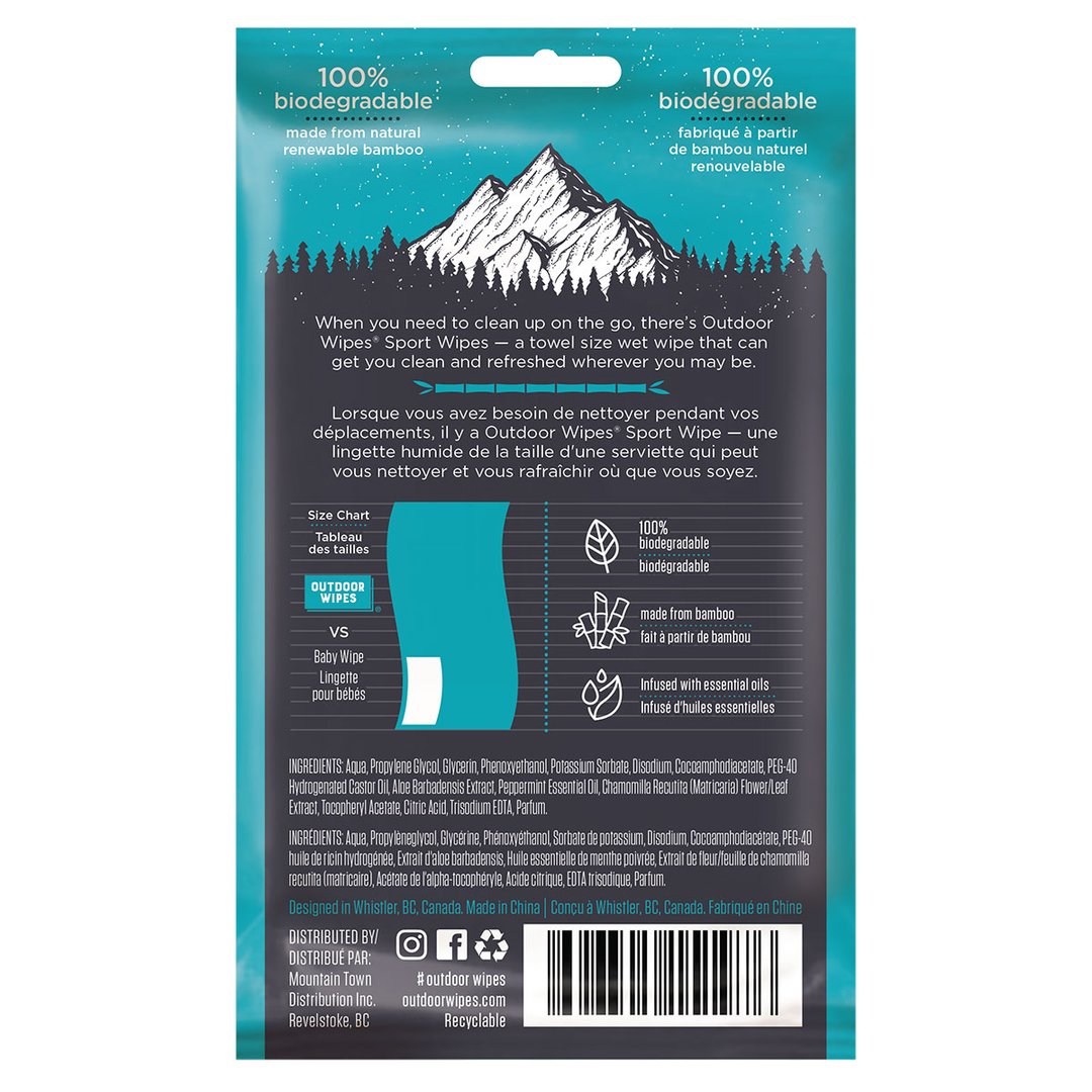 Single XXL Eucalyptus Bamboo Outdoor Wipes