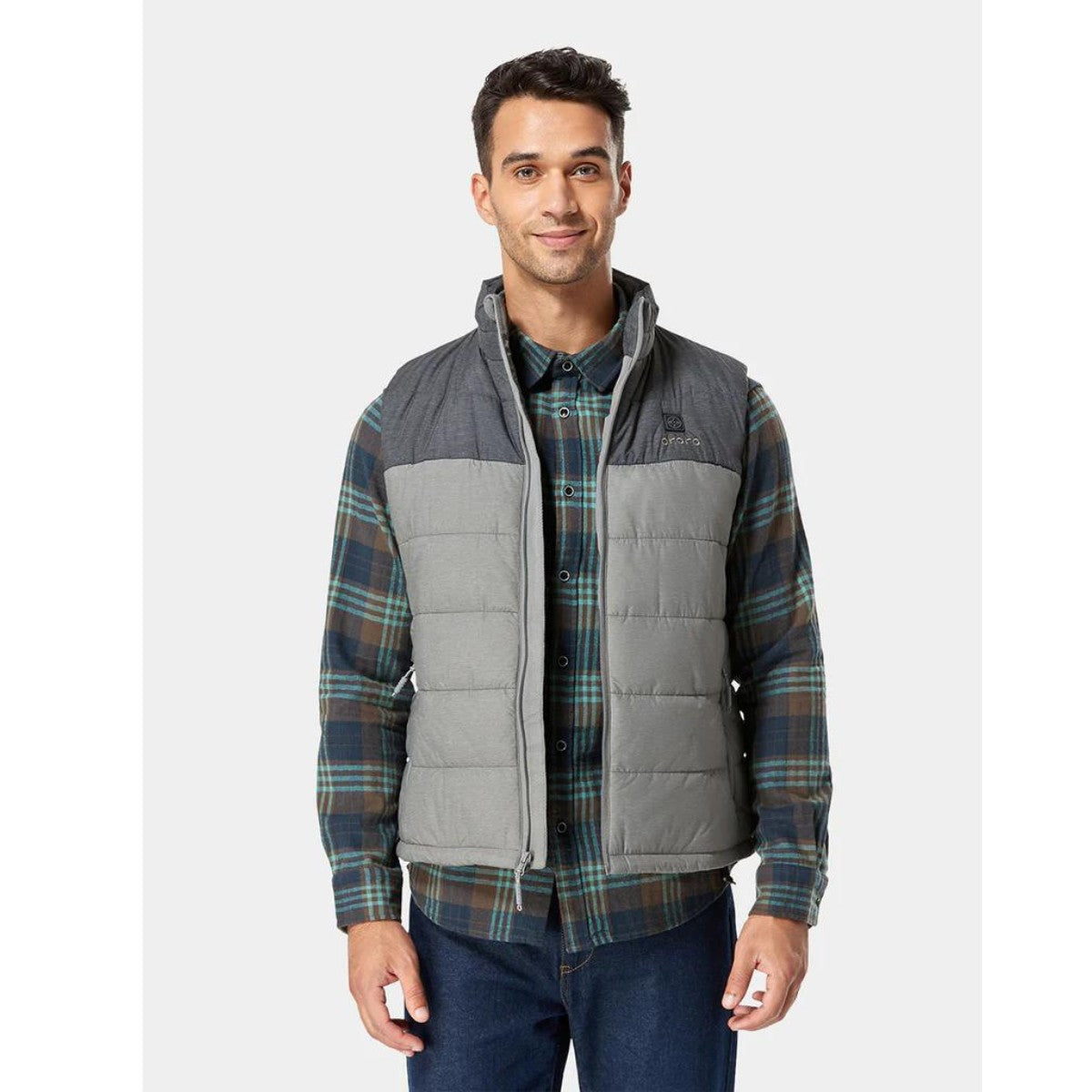 Ororo Men's 4-Zone Heated Classic Vest - Flecking Grey