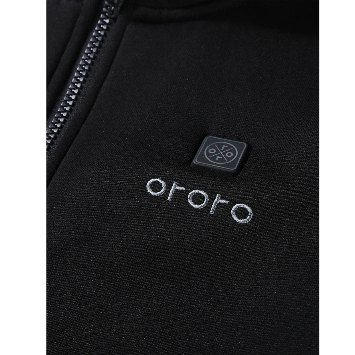 Ororo Mens Heated Full Zip Fleece Jacket - Black