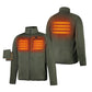 Ororo Mens Heated Full Zip Fleece Jacket - Army Green
